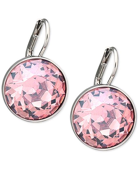 swarovski pink crystal dangle earrings